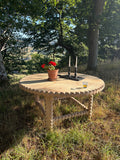 Custom chip carved ash dining table